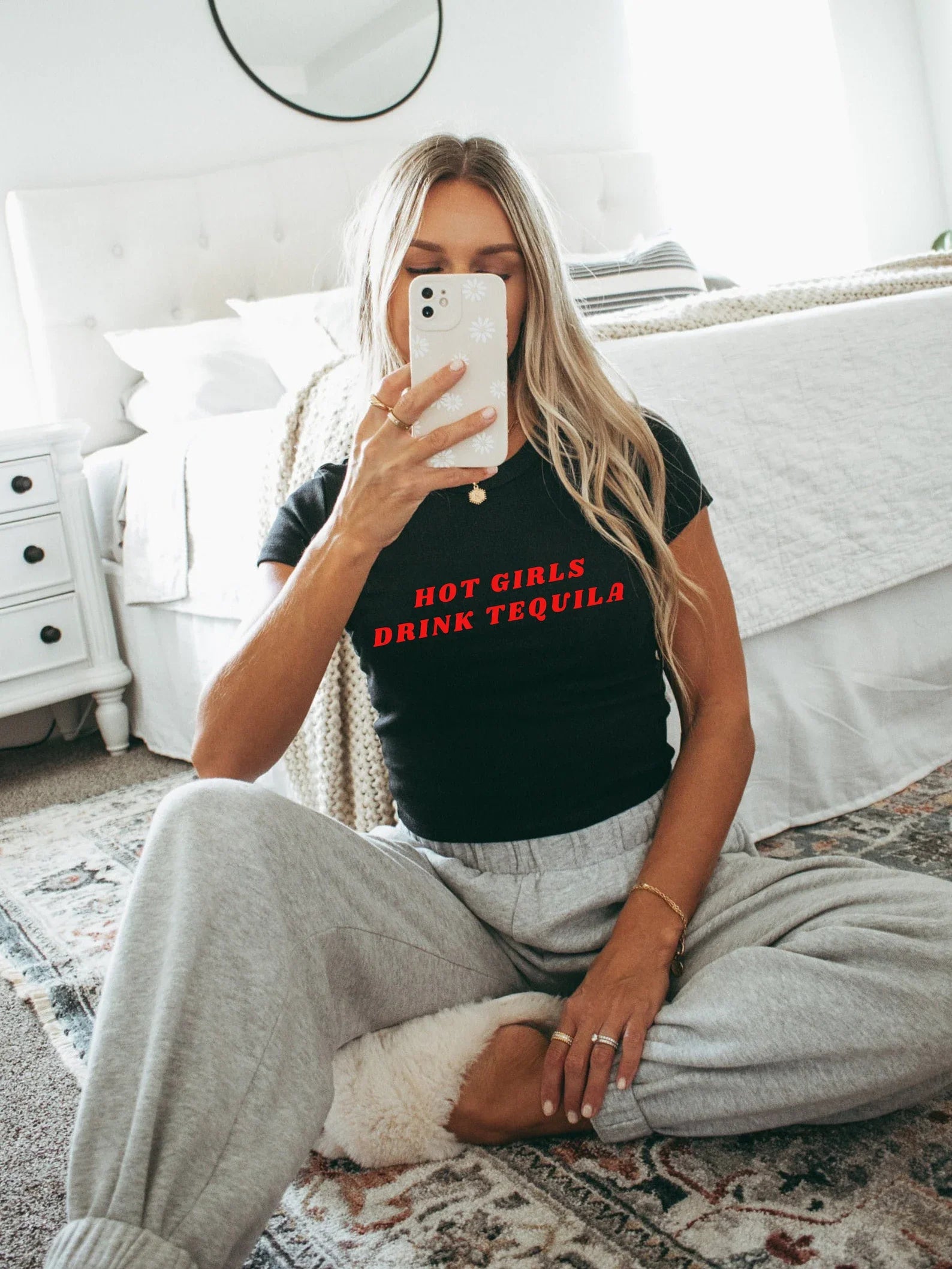 Hot Girls Drink Tequila” Baby Tee – Fun & Trendy Crop Top