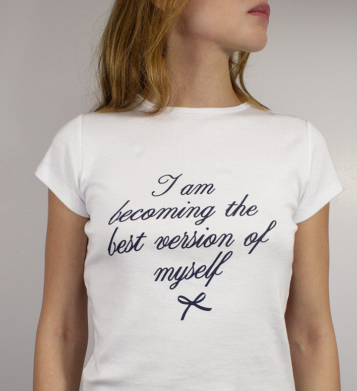 I am Becoming Best Version Baby Tee | Crop Top