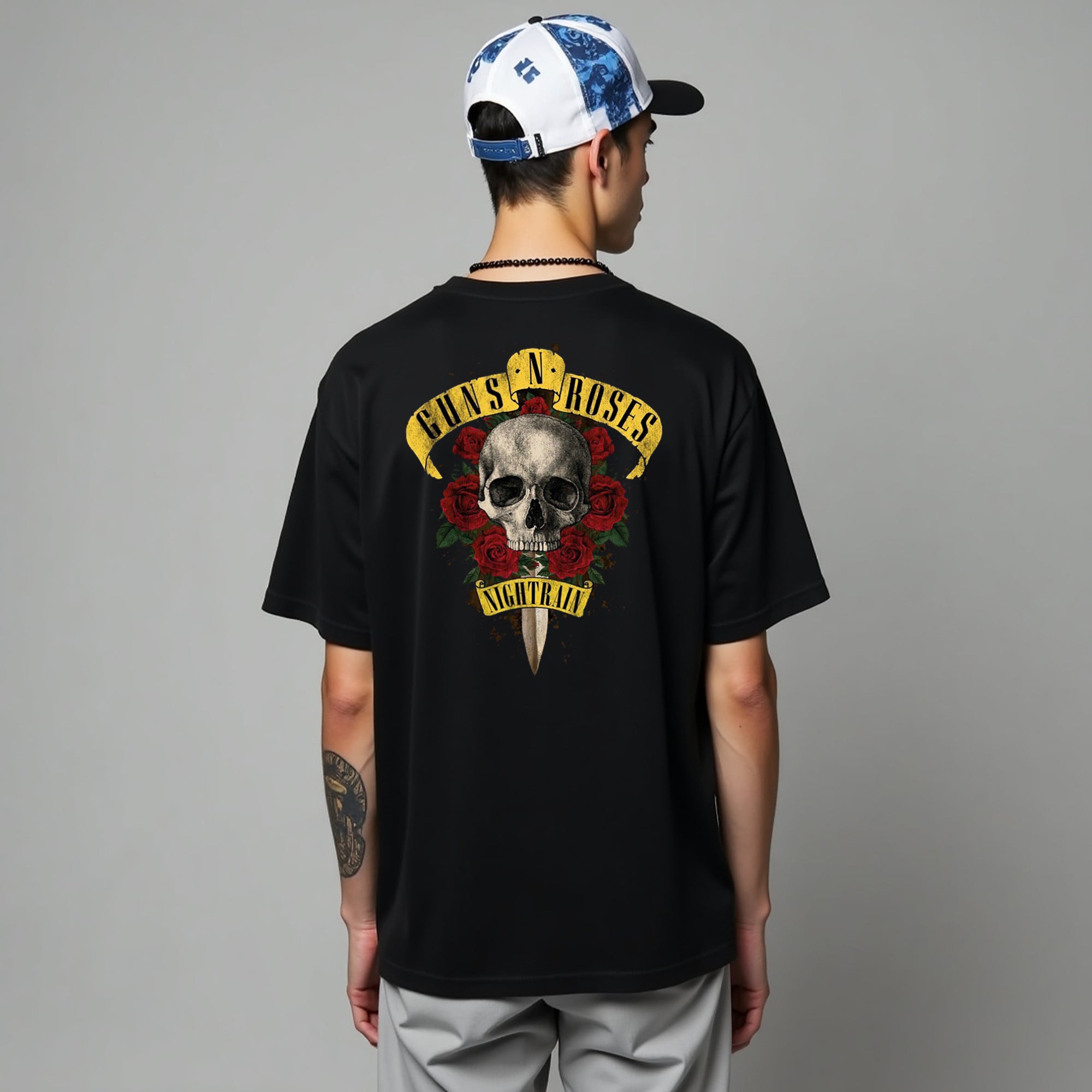 Guns N Roses Men Oversized Printed T-Shirt