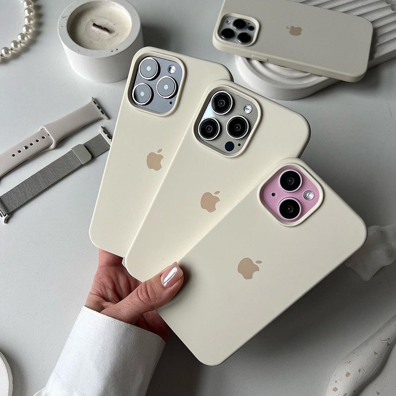 Antique White iPhone Silicone Case – Premium Soft Touch Cover | Zyra Drip™