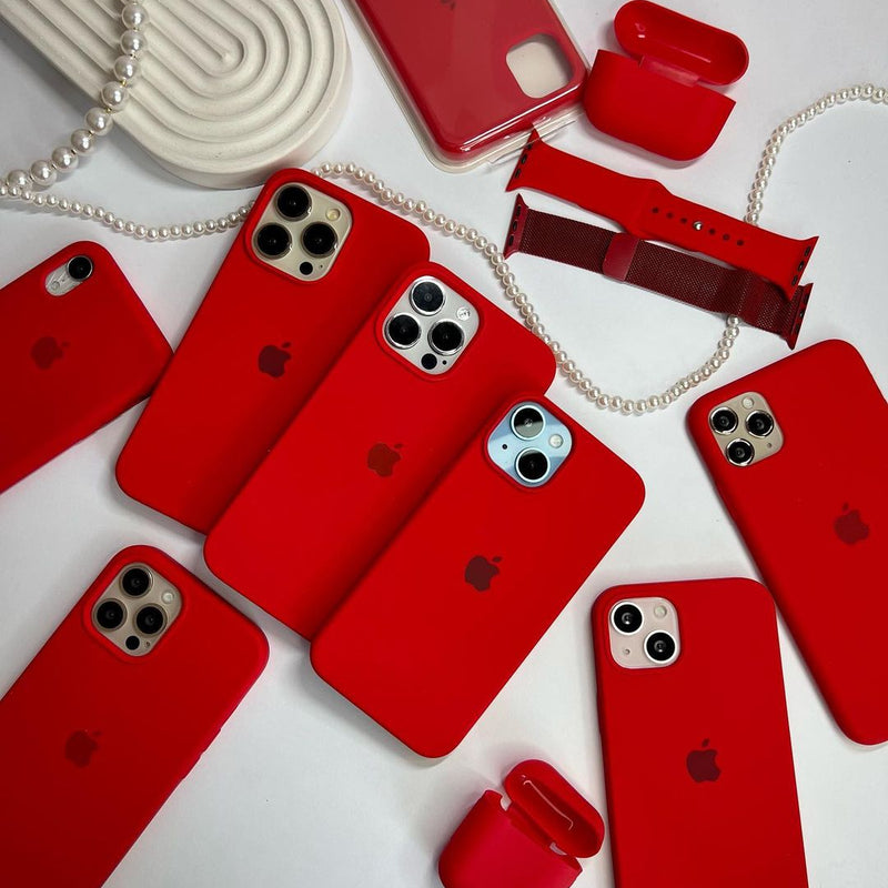 Red iPhone Silicone Case – Premium Soft Touch Cover | Zyra Drip™