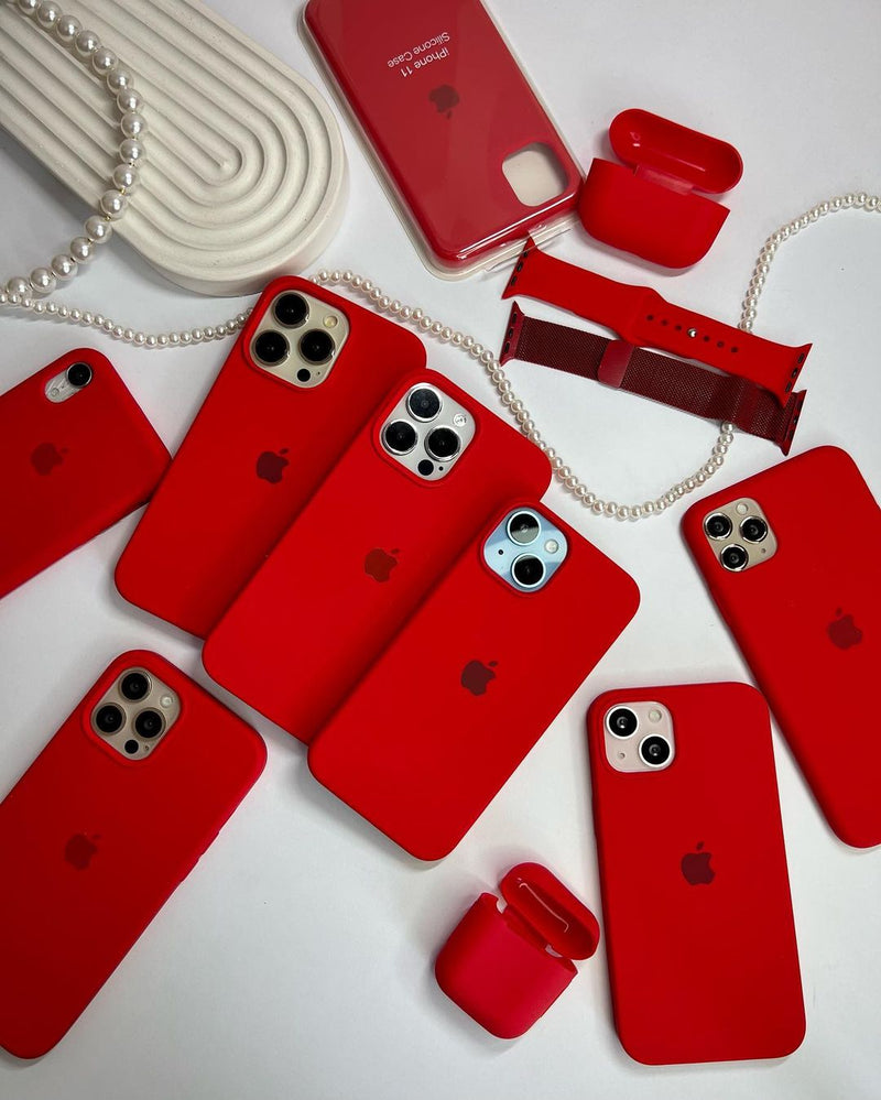 Red iPhone Silicone Case – Premium Soft Touch Cover | Zyra Drip™