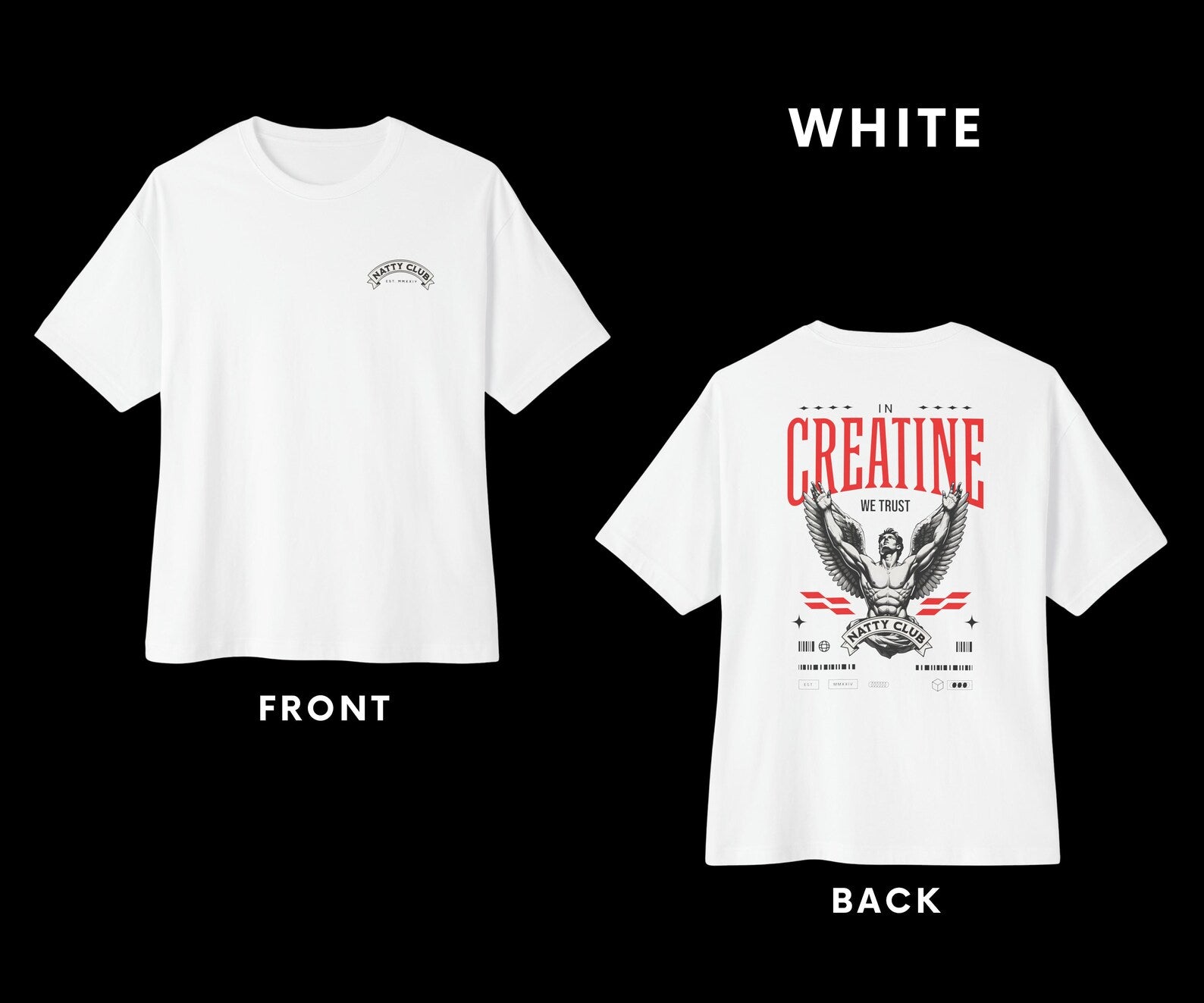 Oversized 'In Creatine We Trust' T-Shirt – Gym Streetwear