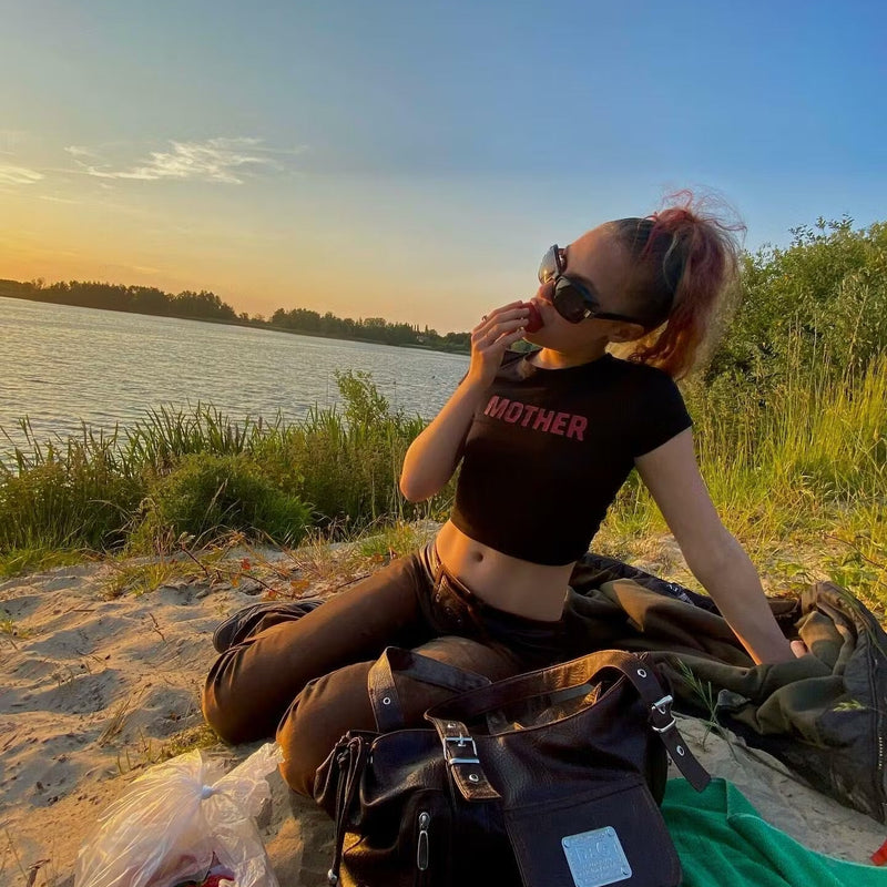 Bold Statement Baby Tee – Black Crop Top for Women