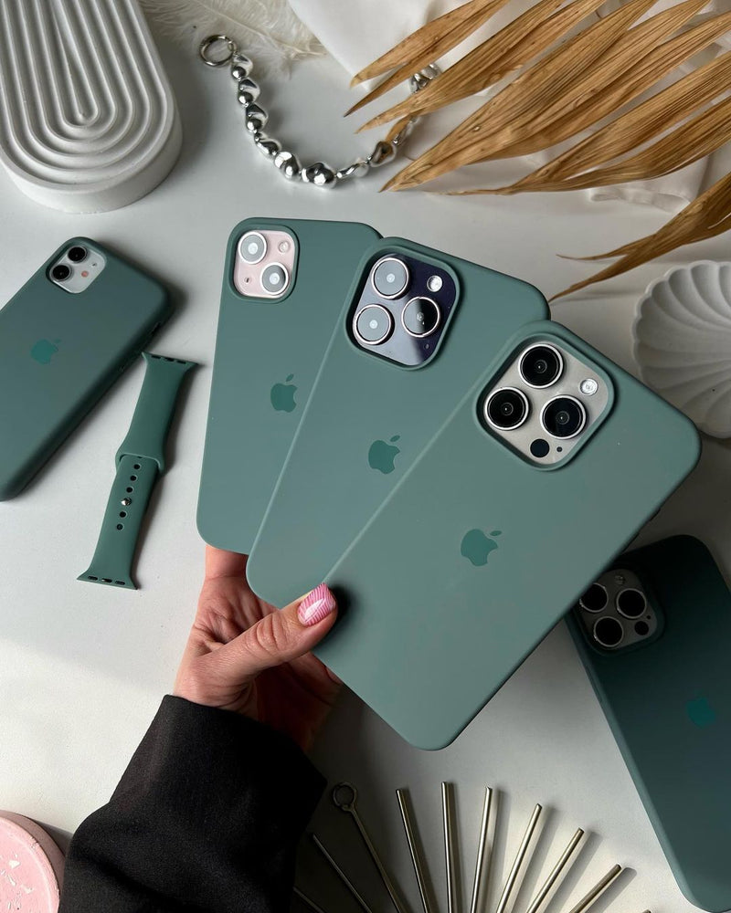 Pine Needle Green iPhone Silicone Case | Soft Matte, Slim & Shockproof Cover