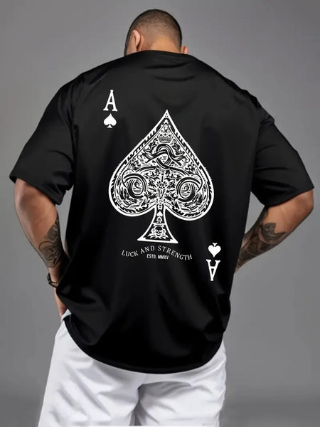 Men’s Oversized Black Ace of Spades T-Shirt