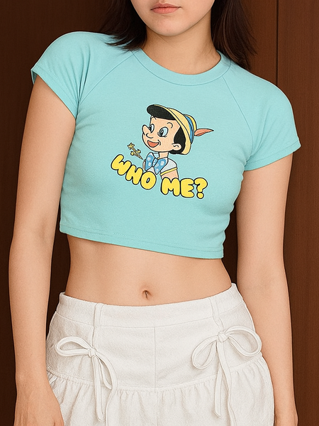Who Me - Baby Shirt for Women Cute Stars Graphic Crop Top | SALE