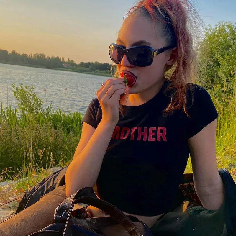 Bold Statement Baby Tee – Black Crop Top for Women