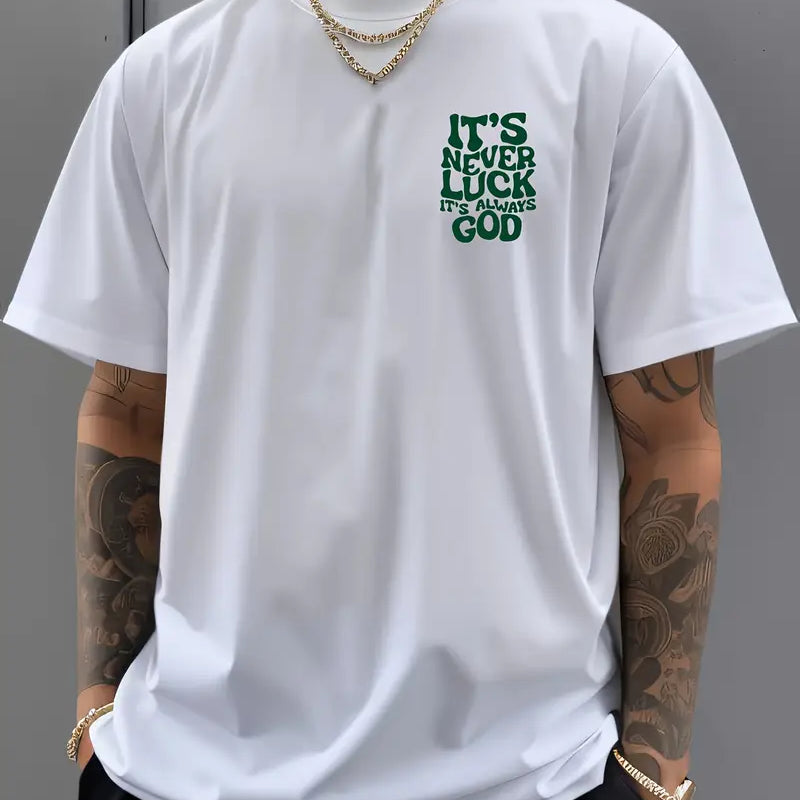 Men’s Oversized Faith T-Shirt – White Inspirational Graphic Tee