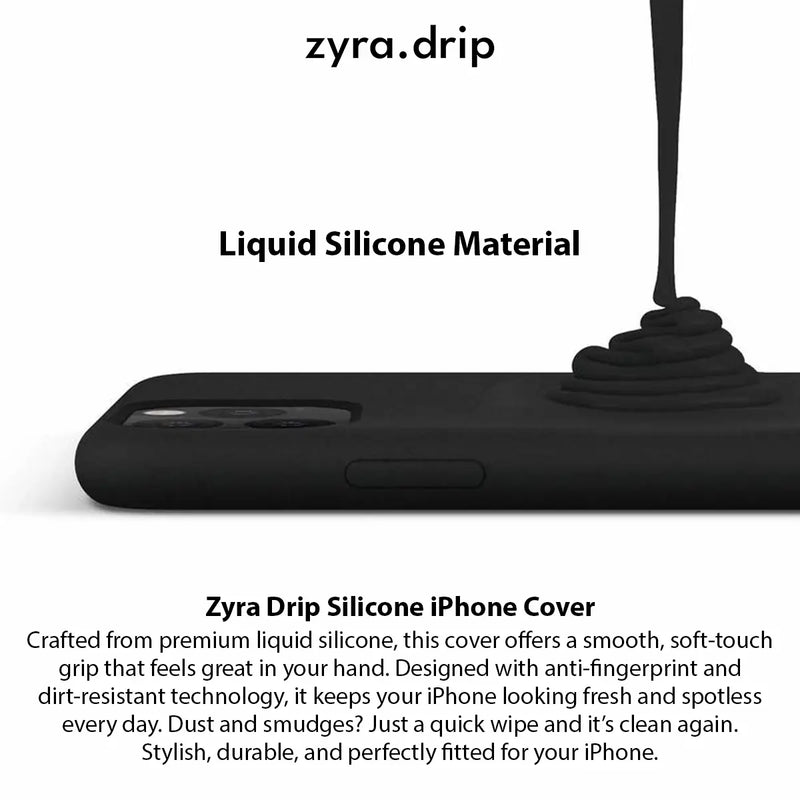 Charcoal Gray Black iPhone Silicone Case – Premium Silicone | Zyra Drip™