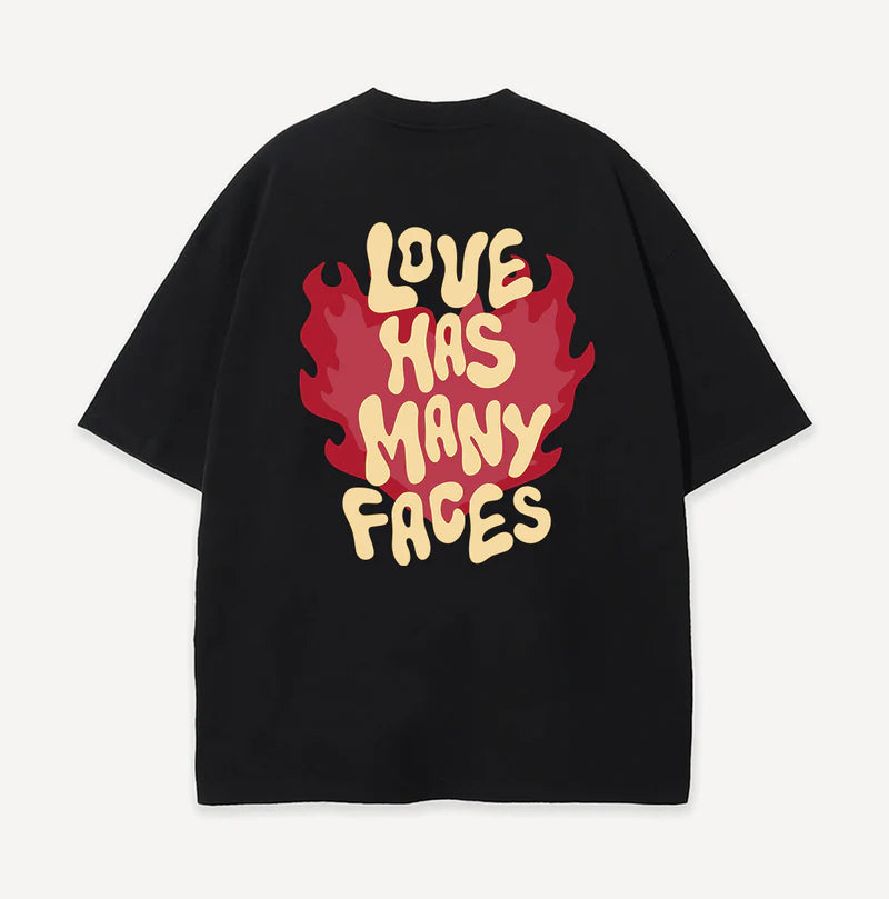 Love Has Many Faces" Oversized Graphic T-Shirt – Streetwear Tee