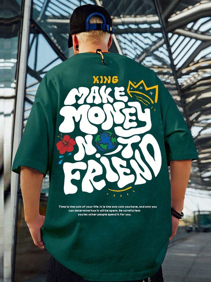 Men's Oversized Graphic Tee – "Make Money Not Friends" Streetwear T-Shirt