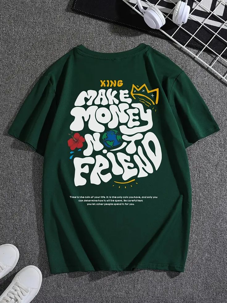 Men's Oversized Graphic Tee – "Make Money Not Friends" Streetwear T-Shirt