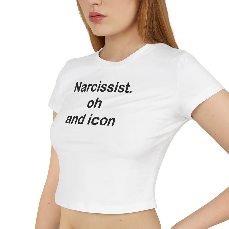 Narcissist Oh and Icon Baby Tee – Black Crop Top