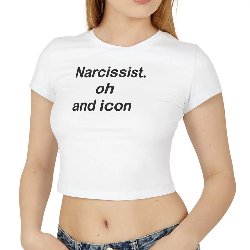 Narcissist Oh and Icon Baby Tee – Black Crop Top