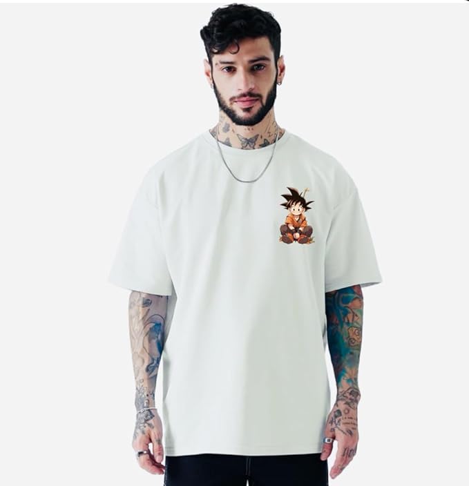 Oversized Goku Streetwear Tee – Urban Saiyan Vibes in White