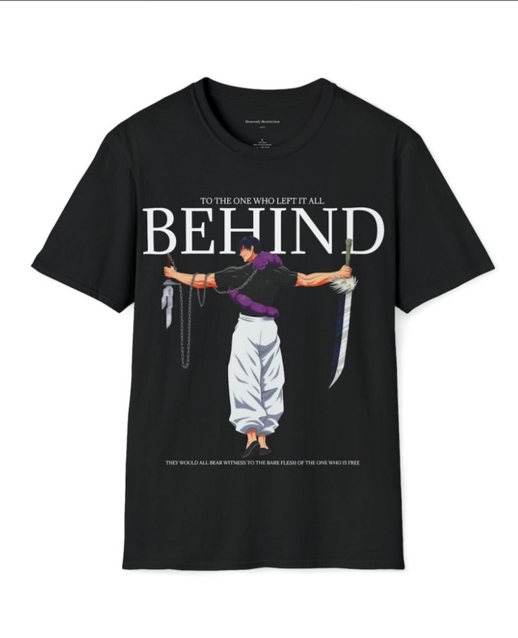 Oversized Anime Graphic Tee – “Behind” Freedom Warrior Aesthetic
