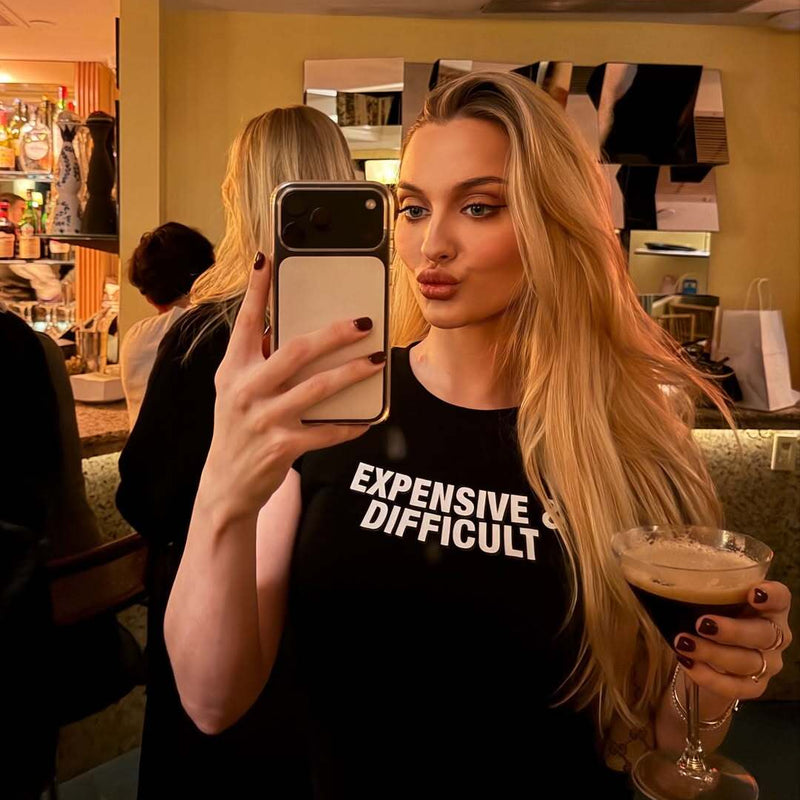 Expensive & Difficult Baby Tee Crop Top for Women | Statement Graphic Tee – Zyra Drip