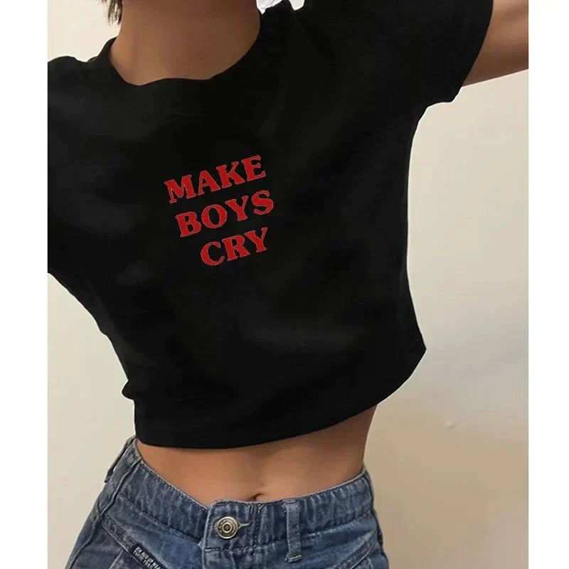 Make Boys Cry Baby Tee | Crop Top - SALE