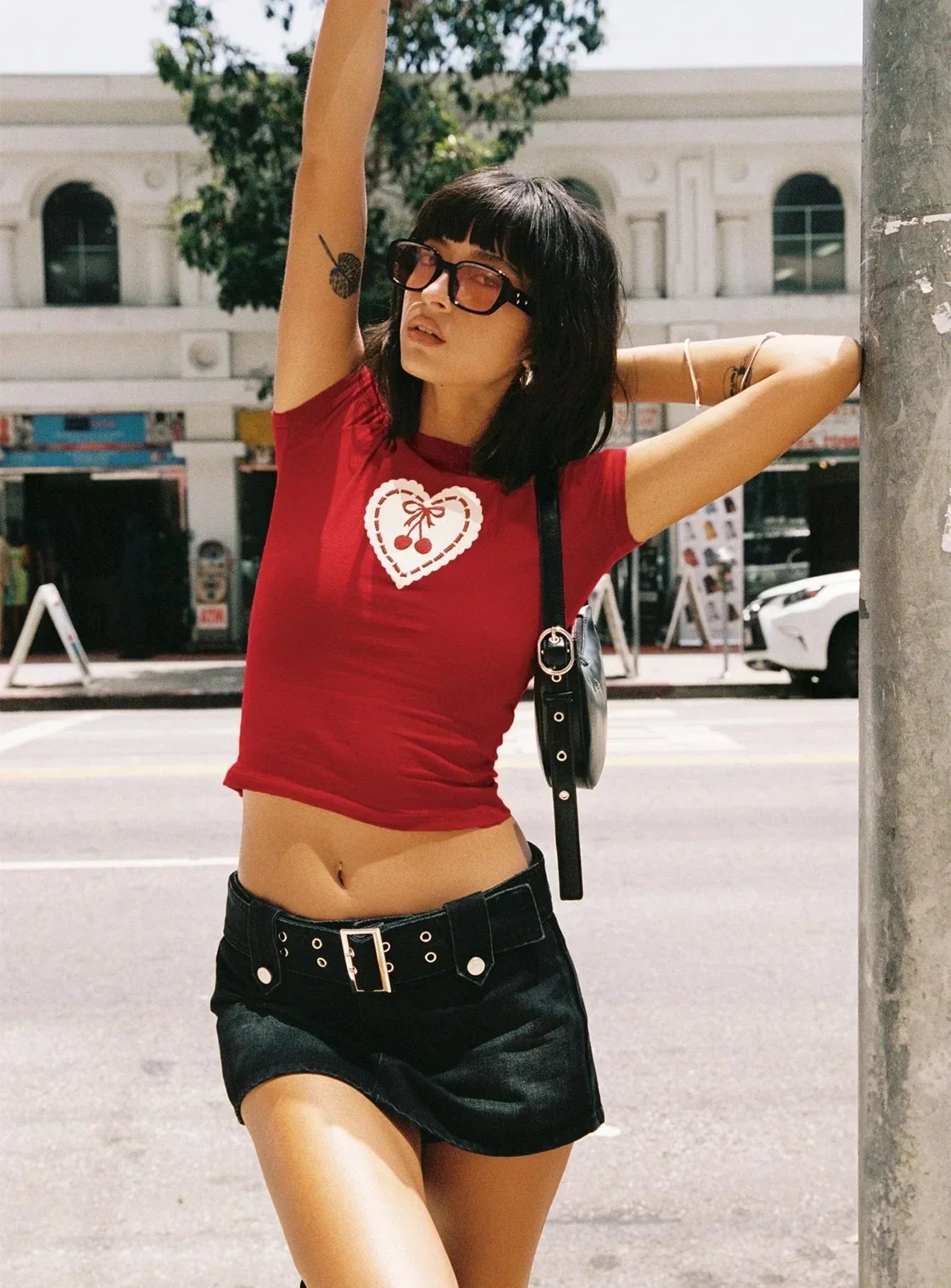 Belta Red Crop Top | Baby Tee - SALE