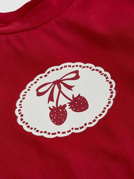 Strawberry Red Baby Tee for Women