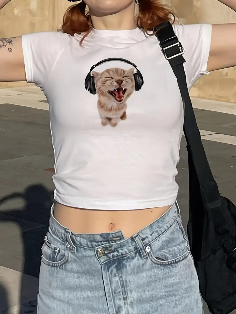 Cat International Baby Tee | Crop Top - SALE
