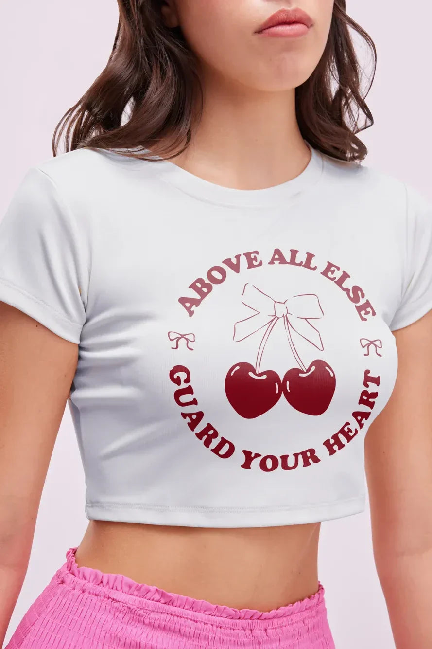Lana Del Rey Inspired White Baby Tee | Crop Top