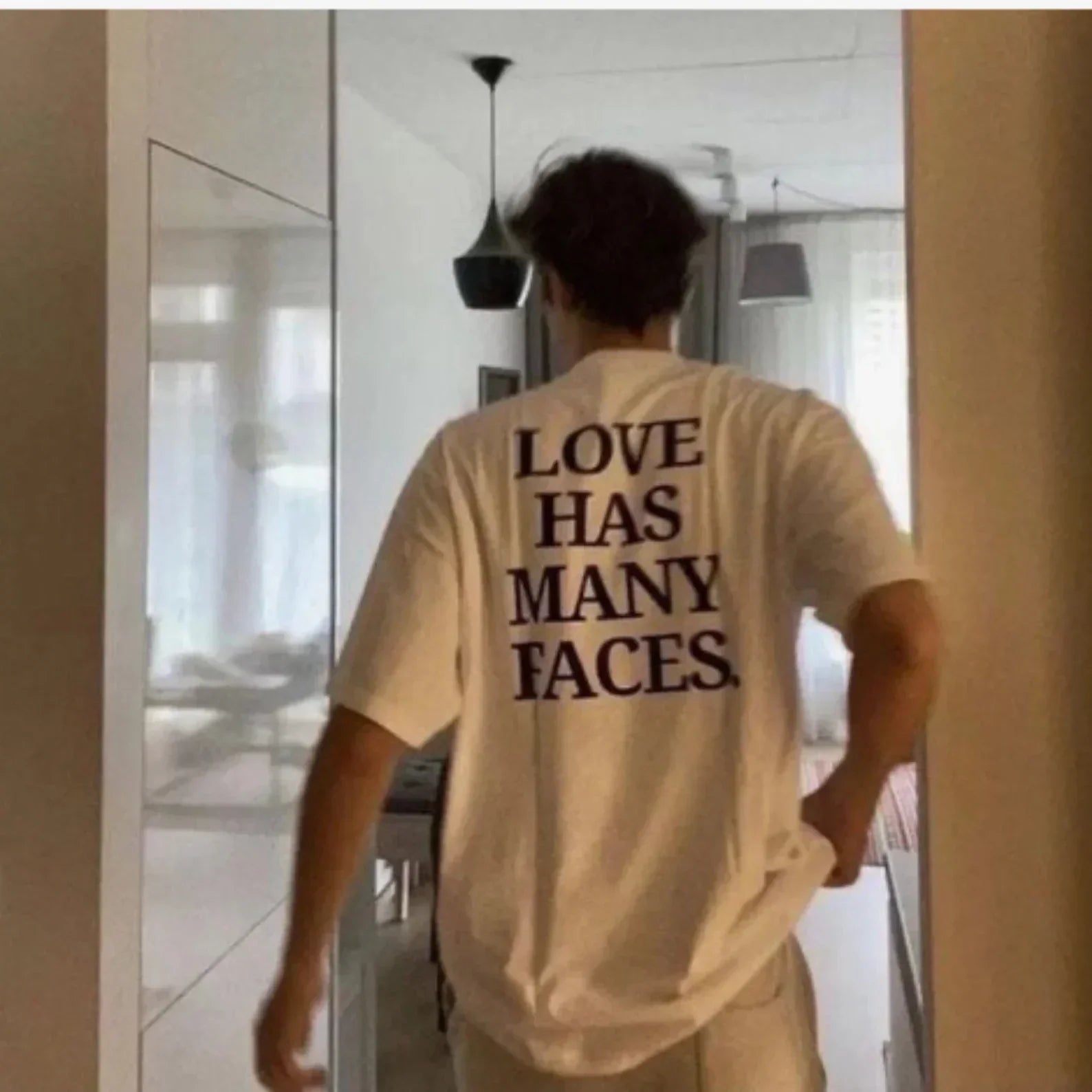 Love Has Many Faces Oversized T-Shirt | Drop Sholder