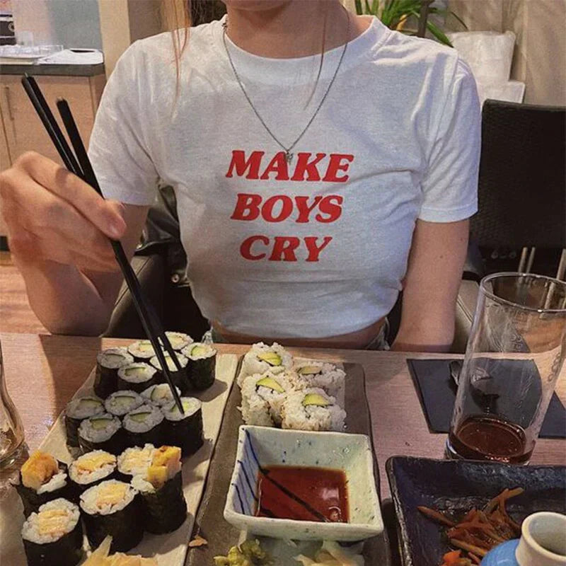 Make Boys Cry Baby Tee | Crop Top - SALE