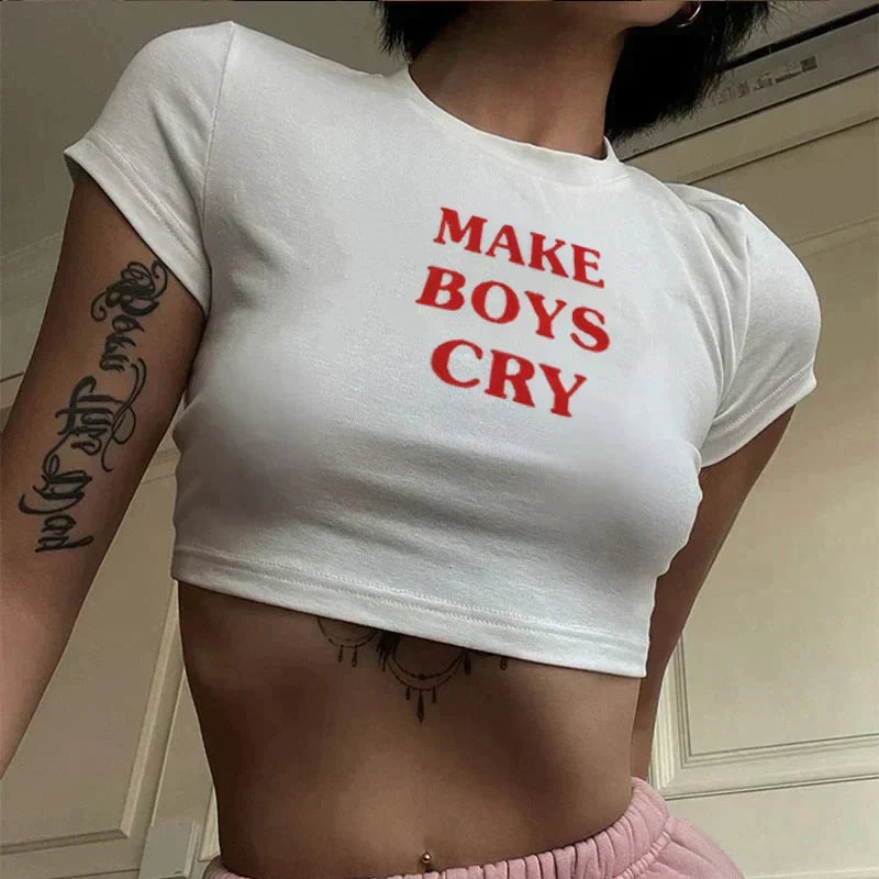 Make Boys Cry Baby Tee | Crop Top - SALE