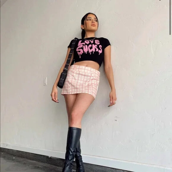 Love Sucks Black Baby Tee | Crop Top