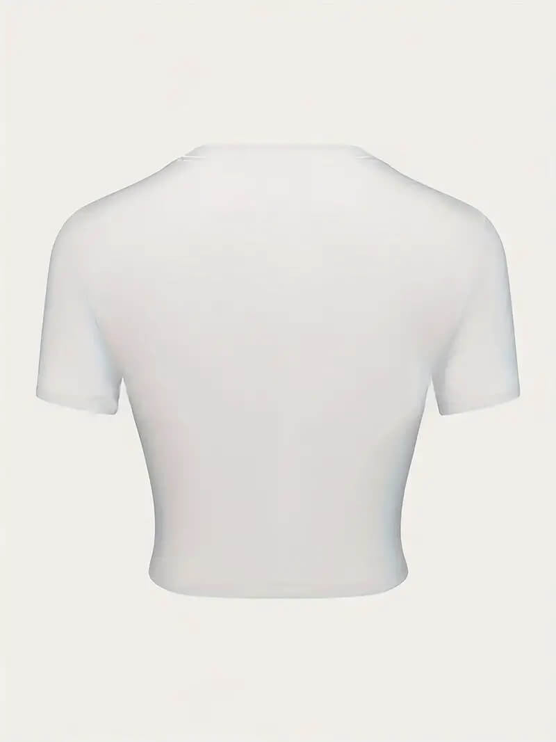 Cherry White Baby Tee | Crop Top