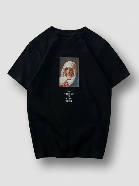 Virgin Mary Oversized T-Shirt – Unisex Graphic Streetwear Tee