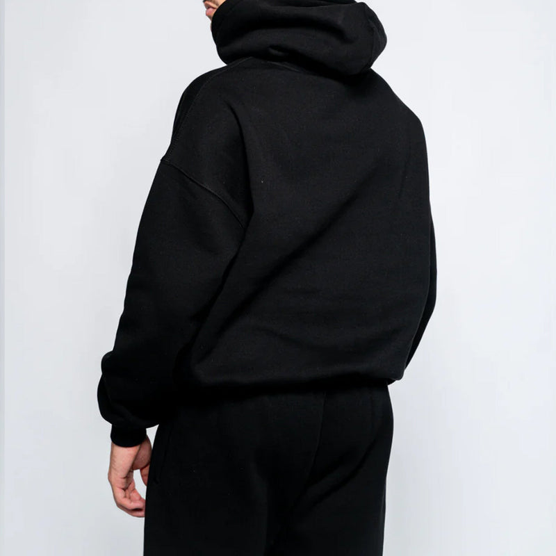 Black Oversized Drop Shoulder Hoodie