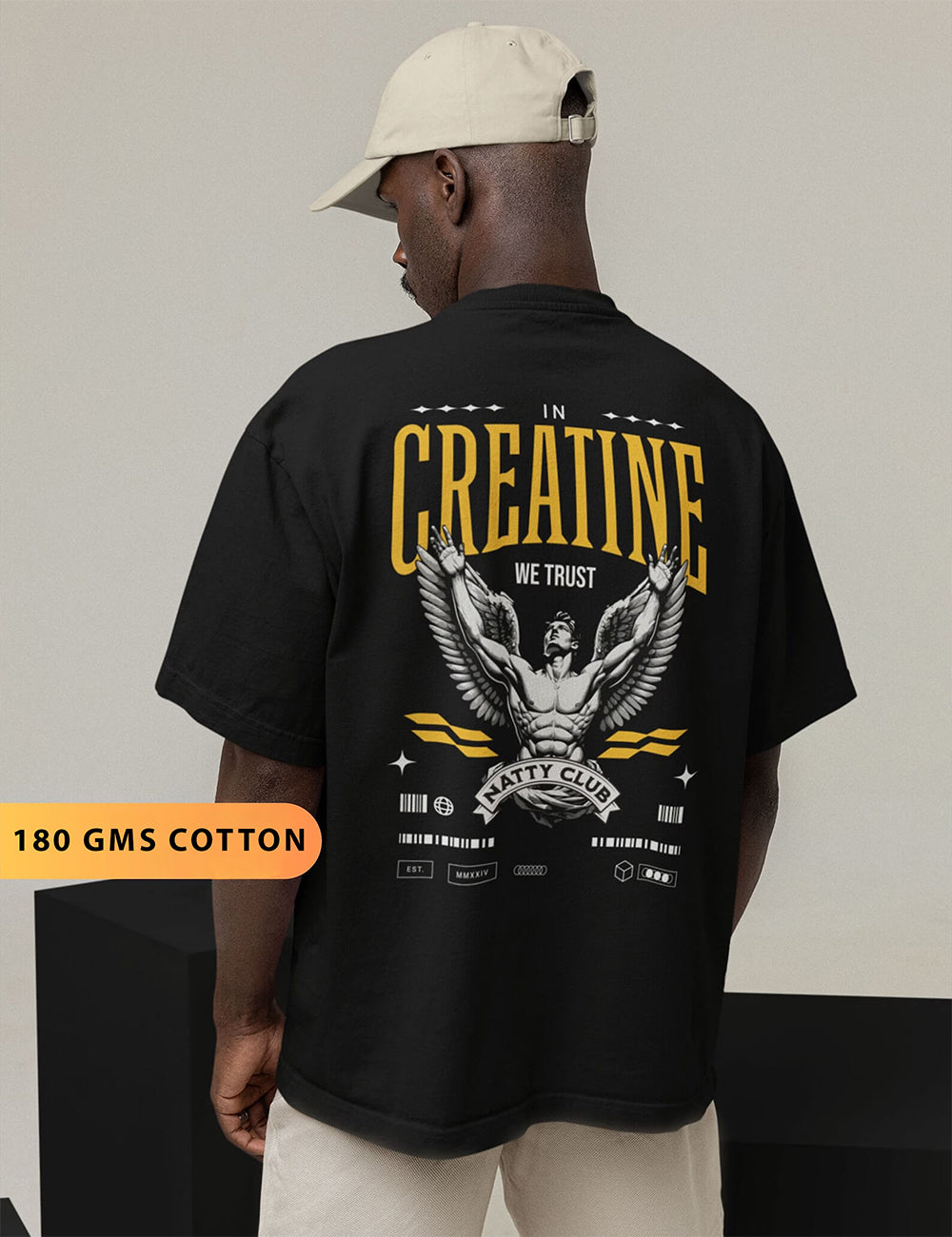 Oversized 'In Creatine We Trust' T-Shirt – Gym Streetwear