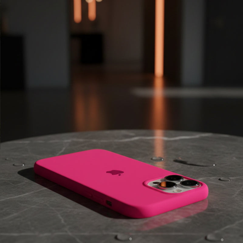 Hot Pink iPhone Silicone Case – Premium Soft Touch Cover | Zyra Drip™