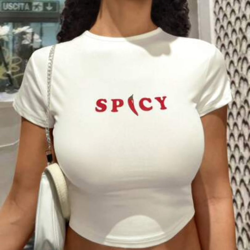 Spicy Graphic Baby Tee for Women