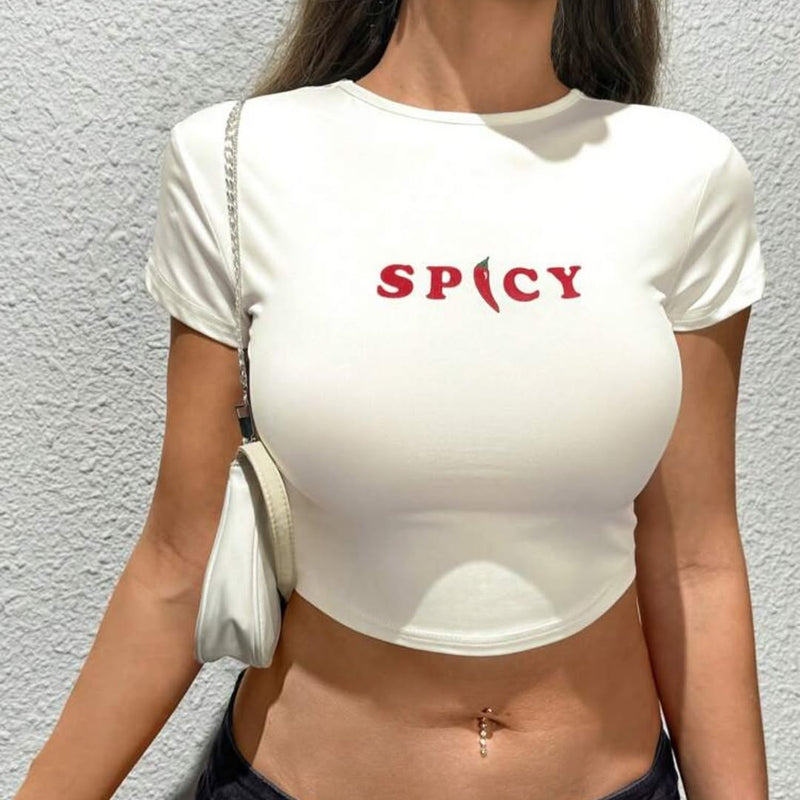 Spicy Graphic Baby Tee for Women