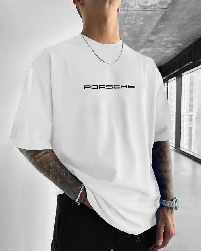 Porsche 911 GT3 RS Oversized Black T-Shirt – Supercar Blueprint Graphic Tee | Unisex