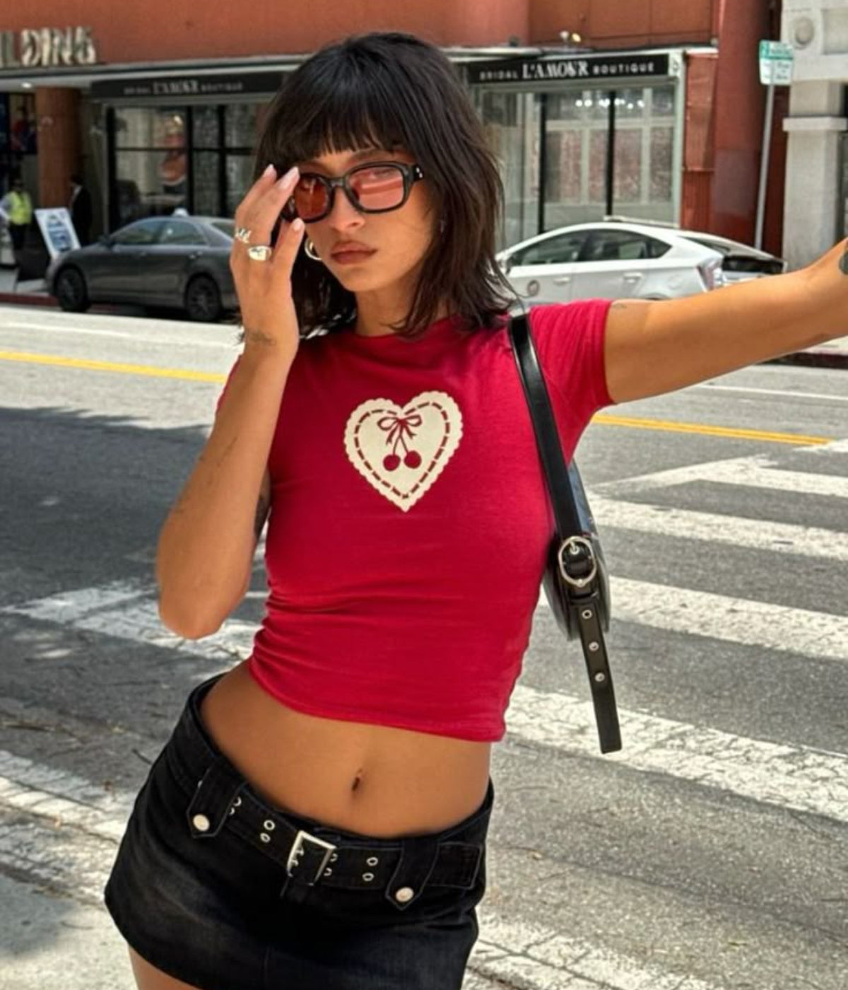 Belta Red Crop Top | Baby Tee