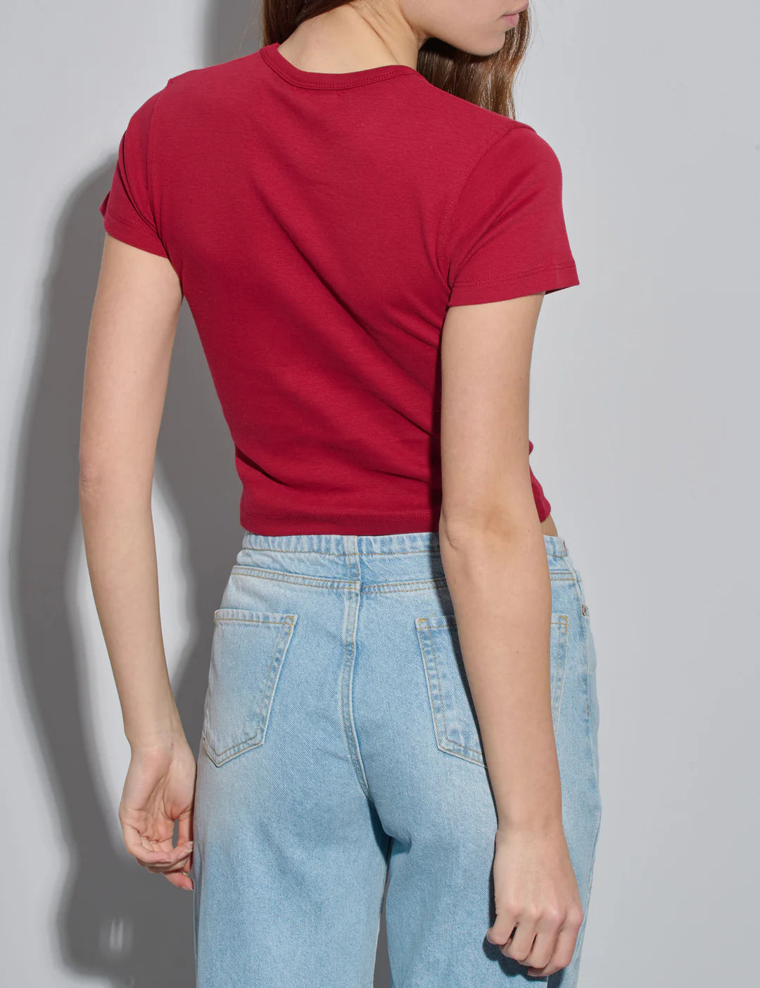 Too Expensive Girl Red Baby Tee - Women's Fitted Crop Top