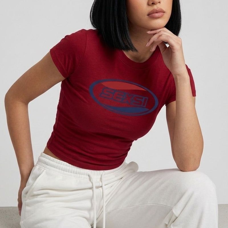 Sexsi Baby Tee for Women – Bold Graphic Crop Top Y2K Aesthetic