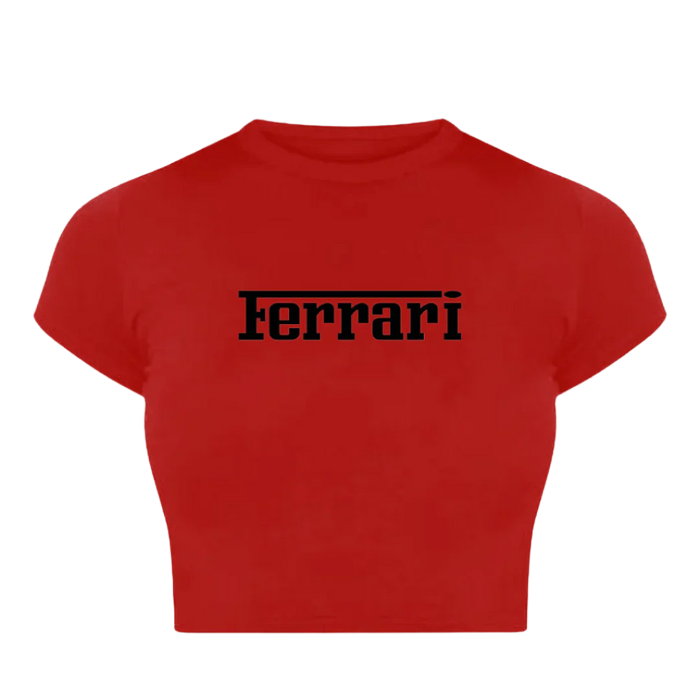 Ferrari Bold Red Baby Tee | Crop Top for Women