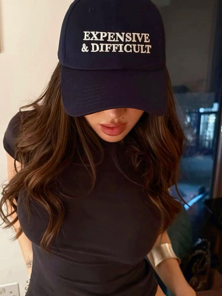 Black “Expensive & Difficult” Embroidered Baseball Cap
